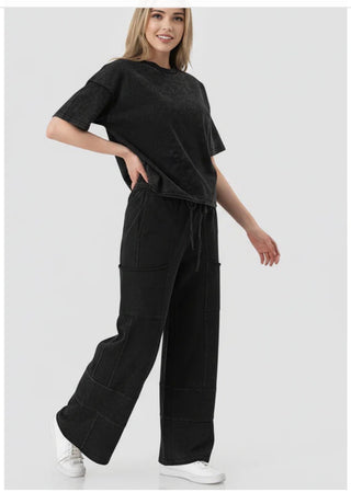 Mineral Wash Boho Cargo Pants by Pixie + Ivy