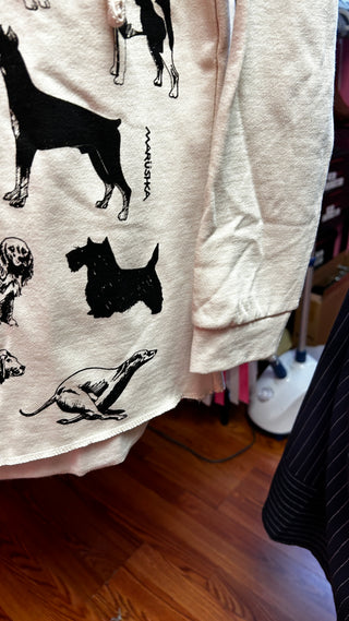 Dog Breed Sketches Notch Neck Hoodie – Vintage Oyster