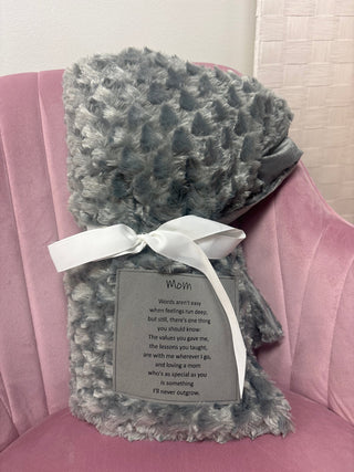 DI Gray Chevron Cutwork Faux Fur Patch Throw - All About Me Boutique
