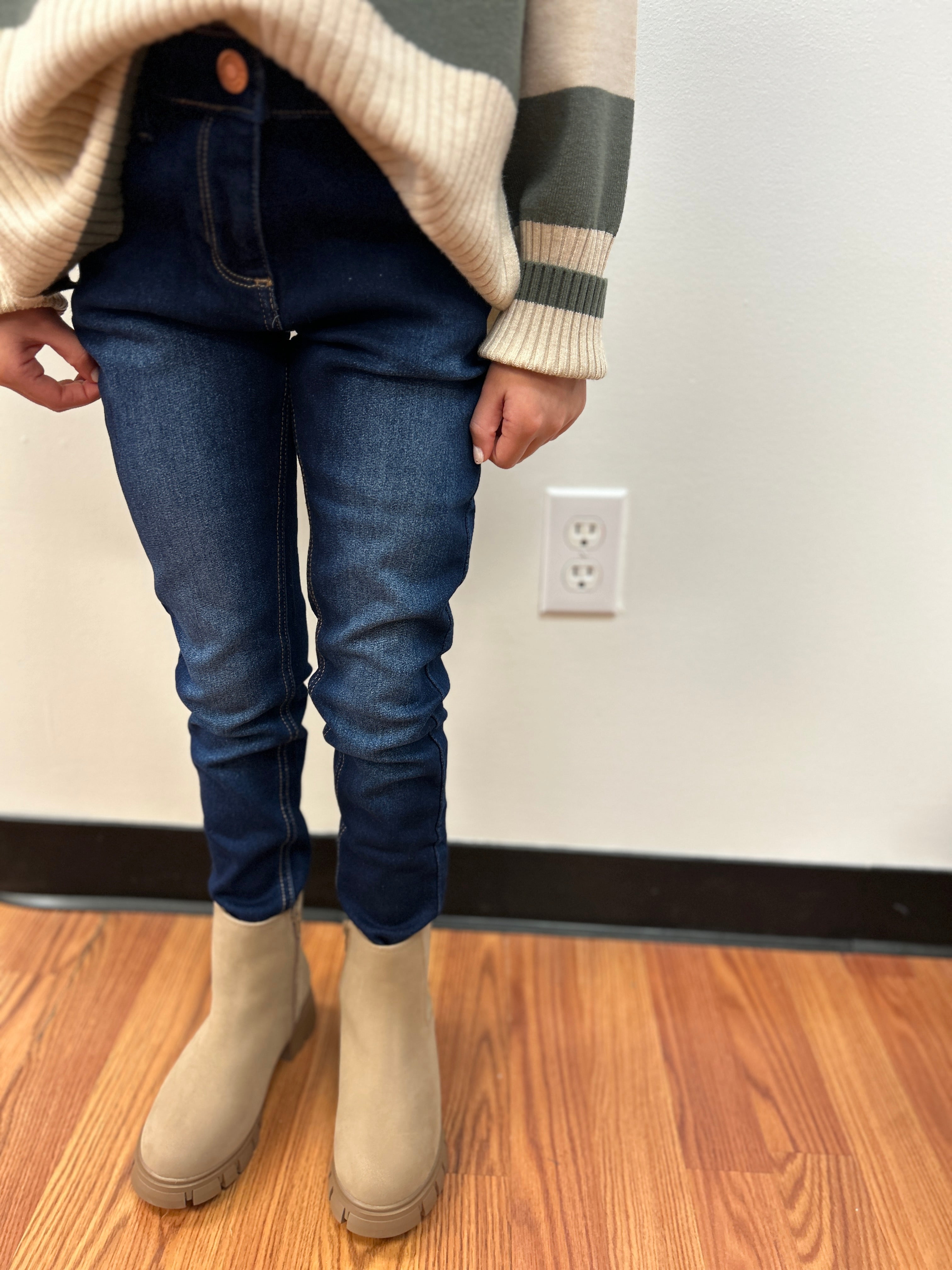 Minymo Girls Dark Denim Skinny Jeans