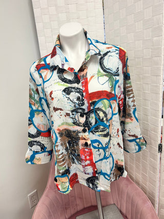 Art Attack Blouse by Creations - All About Me Boutique