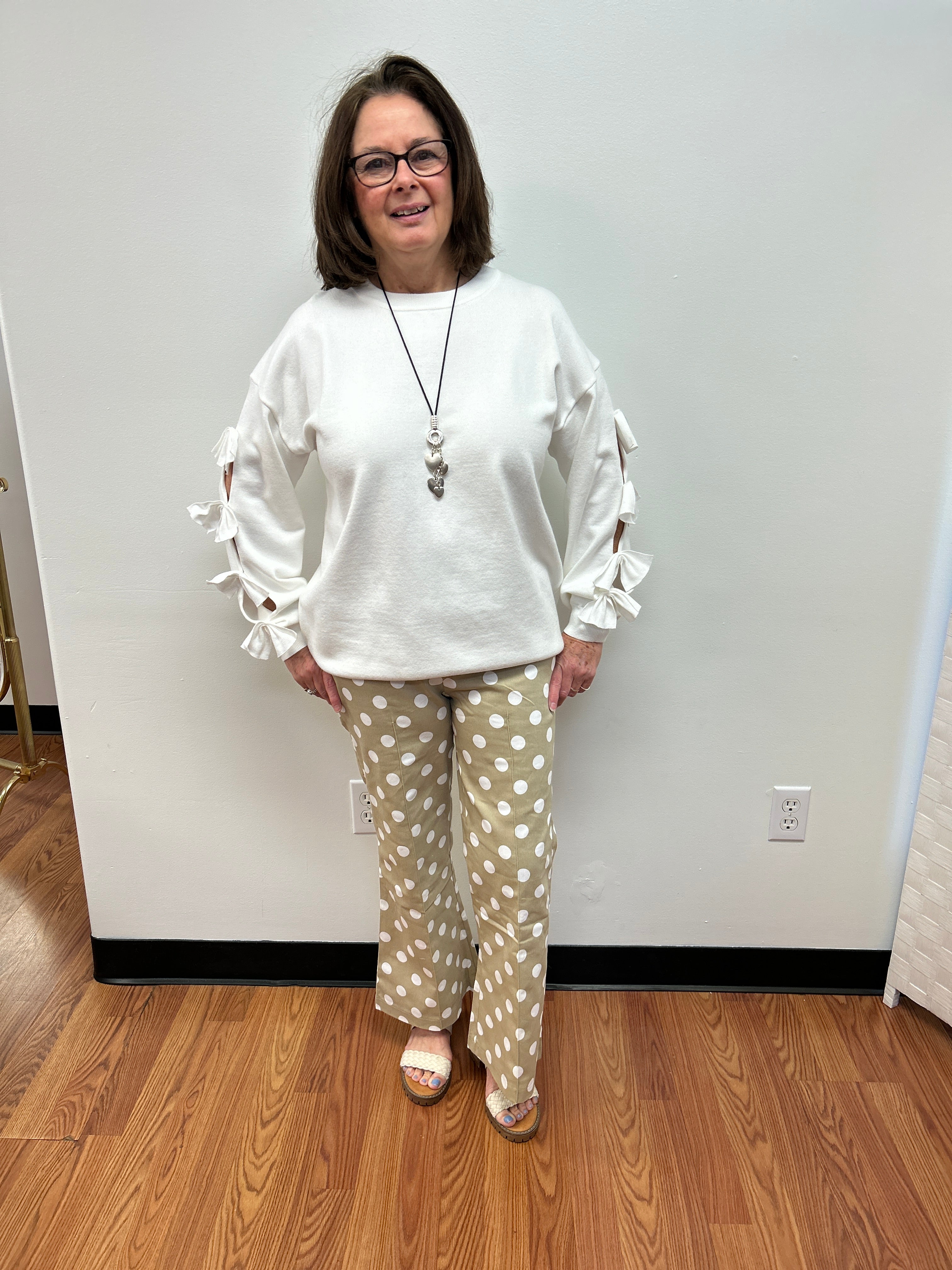 Crop Dot Pants by Glam