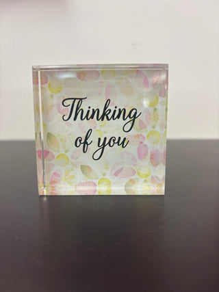Ganz Printed Glass Sentiment Blocks - All About Me Boutique