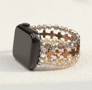 Celestial Cross Beaded Energy Stretch Apple Watch Band - All About Me Boutique