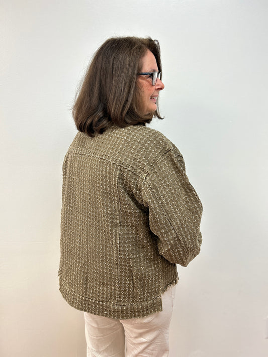 Distressed Twill Jacket by POL