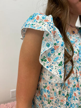 Girls Flutter Sleeve Tiered Dress by Vignette - All About Me Boutique