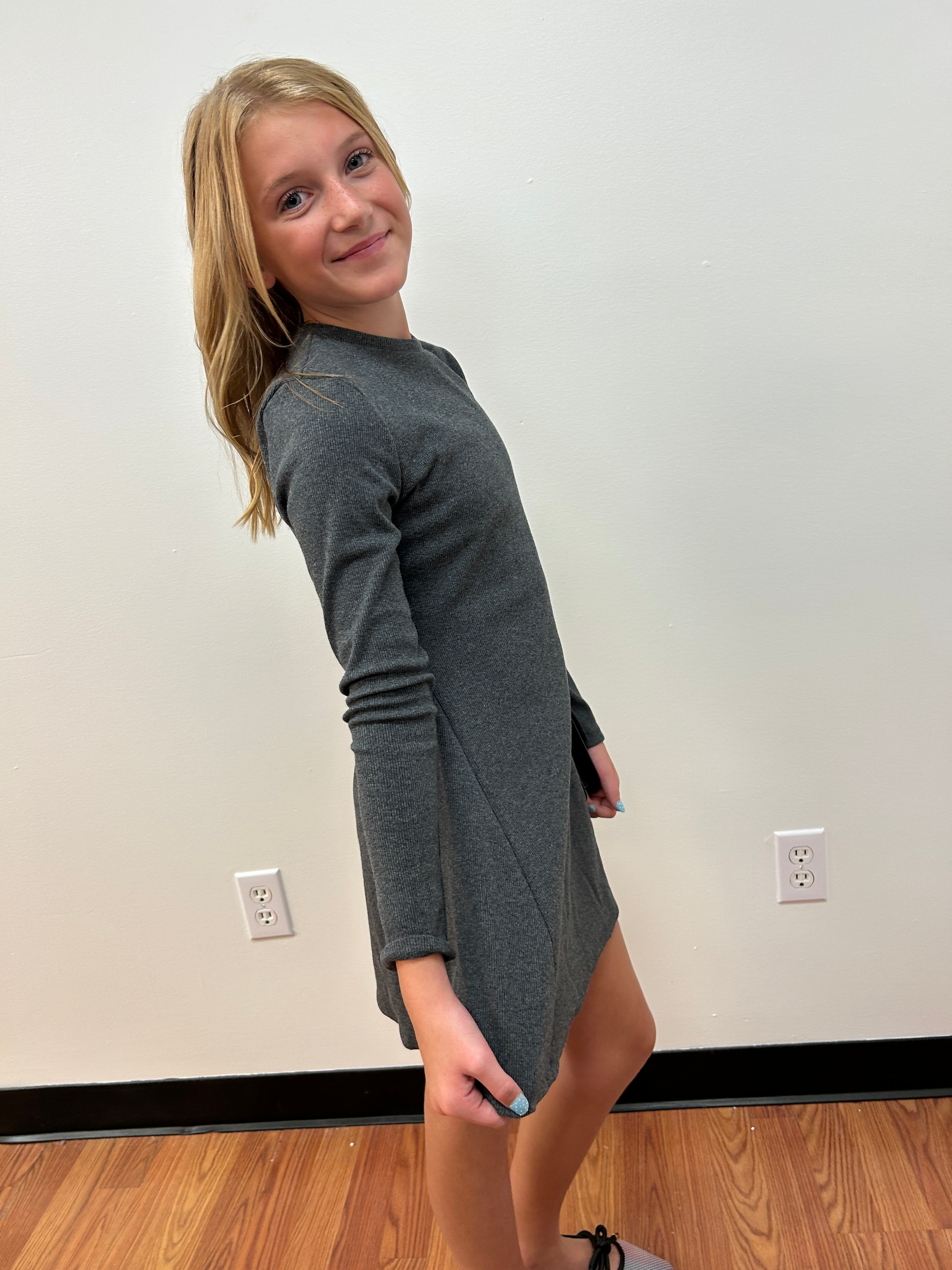 GG Rib Knit Flare Dress