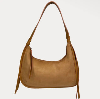 Sara Suede Shoulder Bag w/ Tassels by Ahdorned