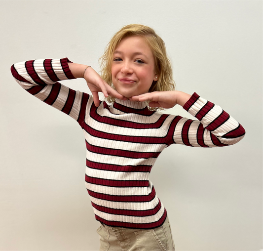 Mayoral Girls Ribbed Mock Neck Sweater