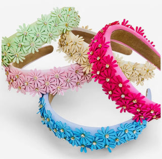 Daisy Flower & Stone Headband - All About Me Boutique
