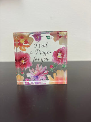 Ganz Printed Glass Sentiment Blocks - All About Me Boutique