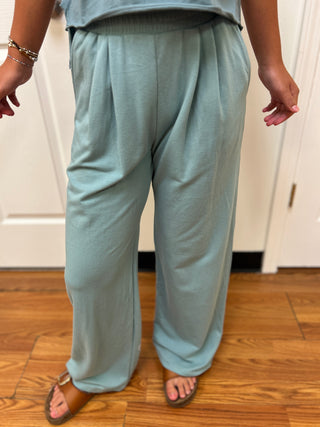 Tenly Girls Ice Blue Pleated Front Pants