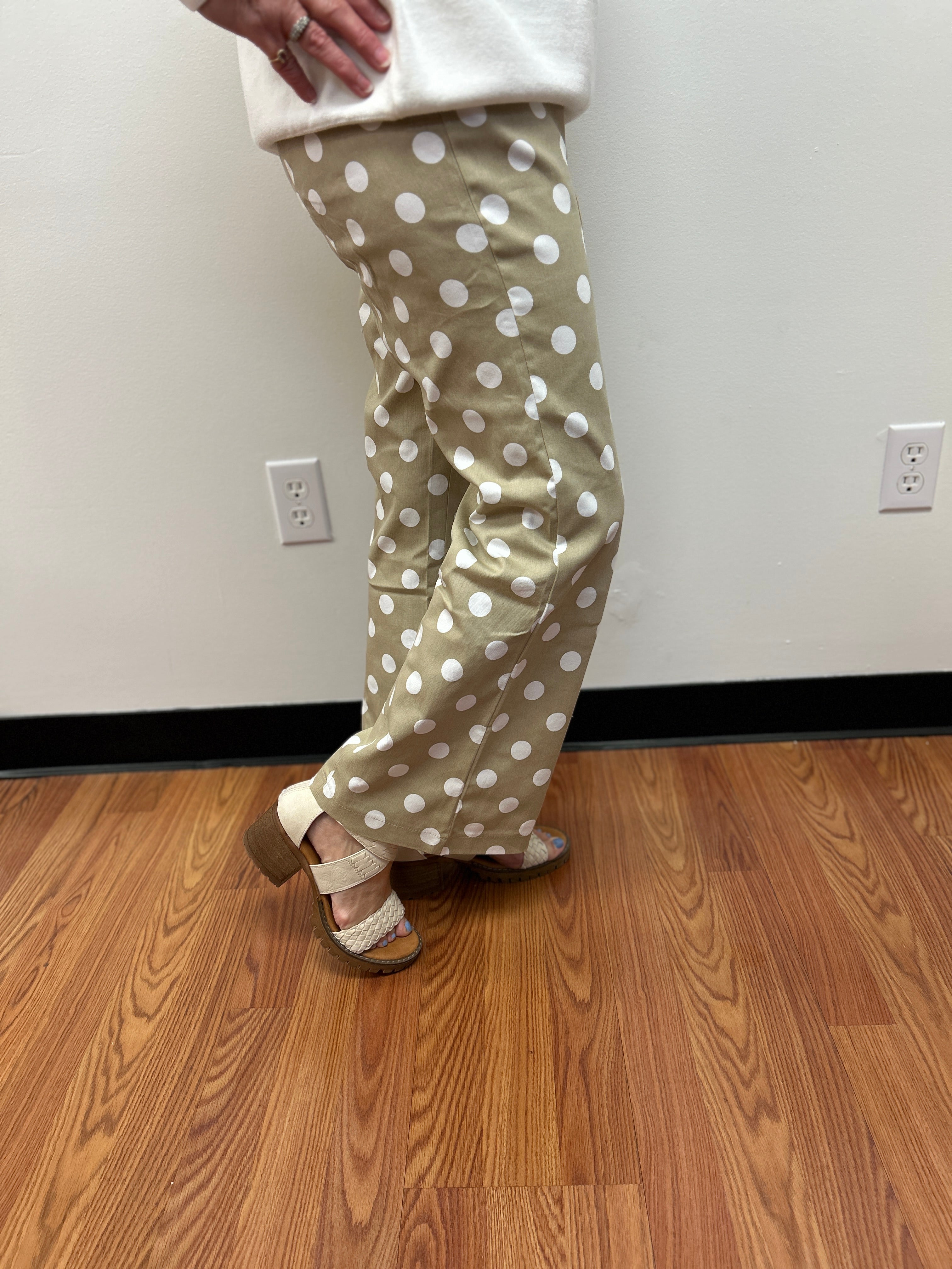 Crop Dot Pants by Glam