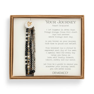 Demdaco Your Journey Black Adjustable Beaded Love Bracelet 7”