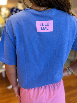 Lulu Mac Girls Flo Blue Polka Dot Tee