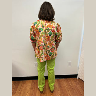 Jacquard Abstract Print Top by Umgee - All About Me Boutique
