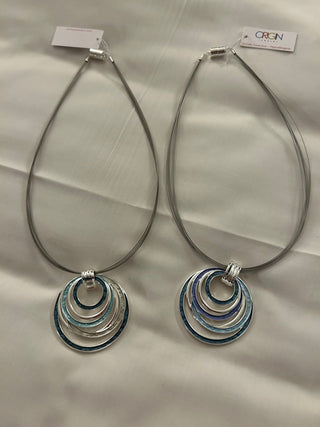 OJ - Silver Circles Pendant Necklace - All About Me Boutique