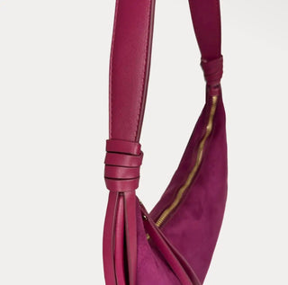 Sara Suede Shoulder Bag w/ Tassels by Ahdorned