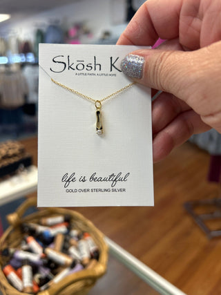 Ballet Slipper with Pearl Gold Necklace by Skosh - All About Me Boutique