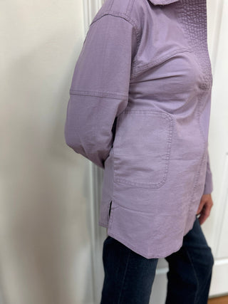 Lilac Long Sleeve Blouse - Oversized Tunic Fit - All About Me Boutique
