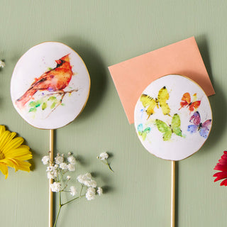 Demdaco Cardinal Red and Gold Floral Pick