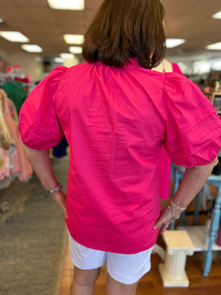 Marley Puff Sleeve Blouse by Aryeh - All About Me Boutique