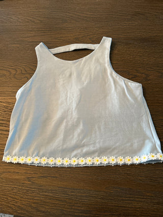Girls Open Back Tank - Daisy Trim - All About Me Boutique