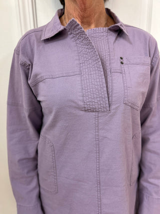 Lilac Long Sleeve Blouse - Oversized Tunic Fit - All About Me Boutique