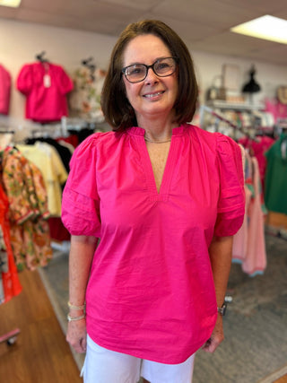 Marley Puff Sleeve Blouse by Aryeh - All About Me Boutique