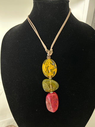 Ladies Adjustable Corded Geometric Statement Necklace