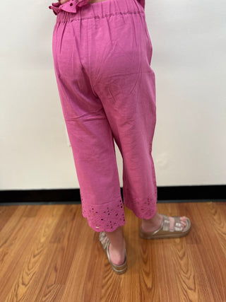 May Girls Eyelet Crop Pant and Babydoll Top - All About Me Boutique