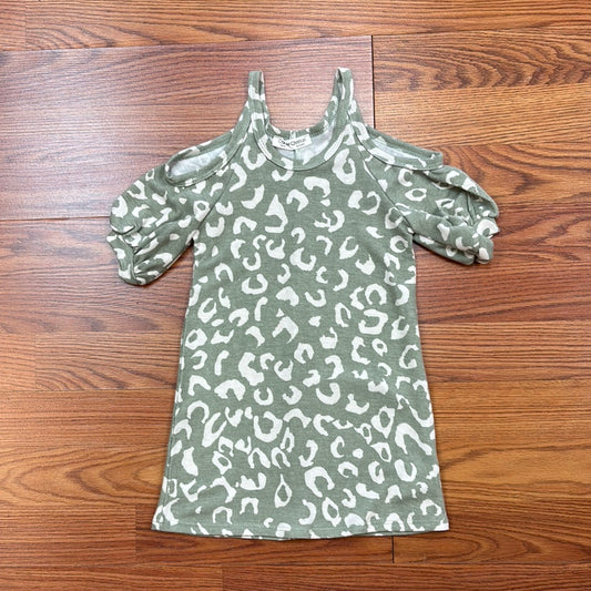 CC - Sage Animal Print Cold Shoulder Dress