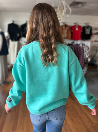 Lulu Mac Girls Mint Monochromatic Crewneck Sweatshirt