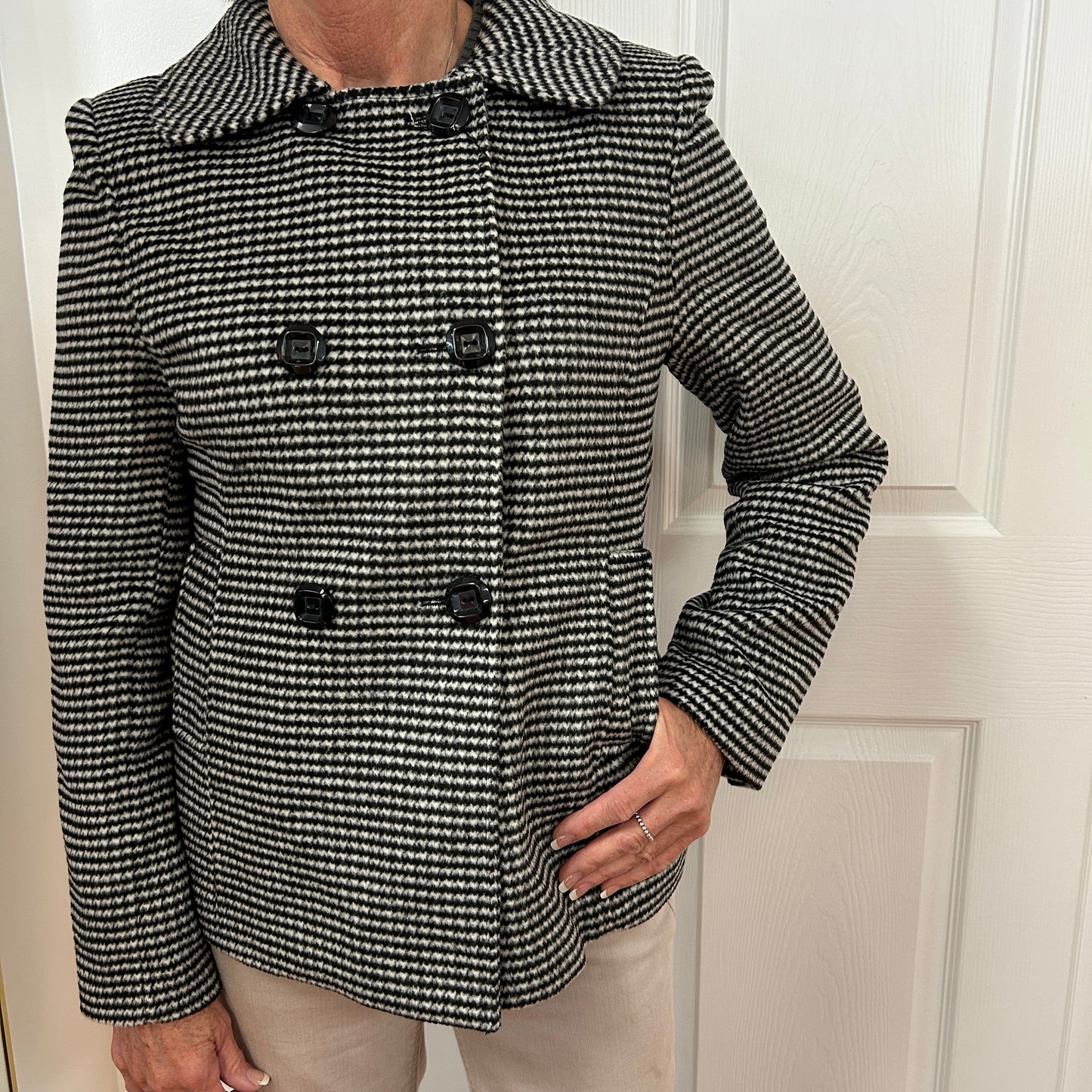 Houndstooth Jacket - Classic Double Breasted Style