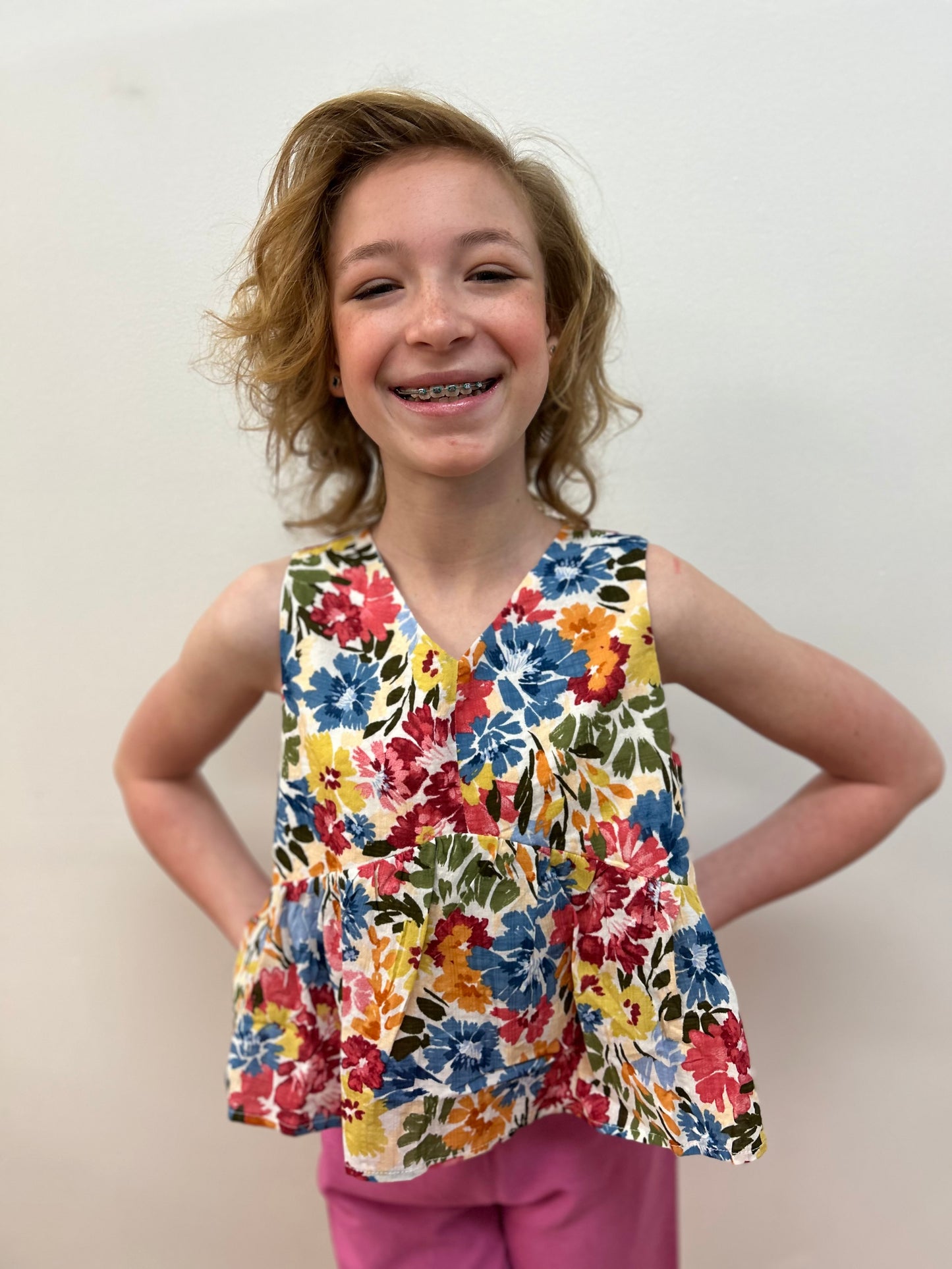 S&S Tween Girls Floral Sleeveless Top