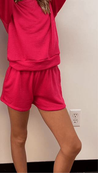 GG Hot Pink French Terry Shorts - All About Me Boutique