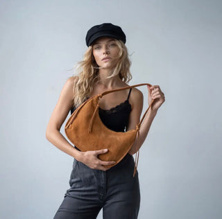 Sara Suede Shoulder Bag w/ Tassels by Ahdorned