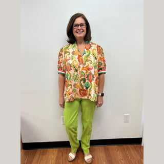 Jacquard Abstract Print Top by Umgee - All About Me Boutique