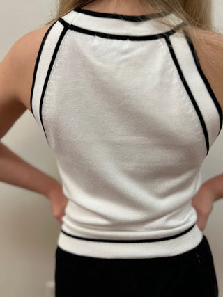 May Girls Contrasting Color Rocker Style Tank - All About Me Boutique