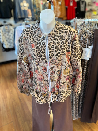 Yolly-Italy Animal Print Bomber Jacket