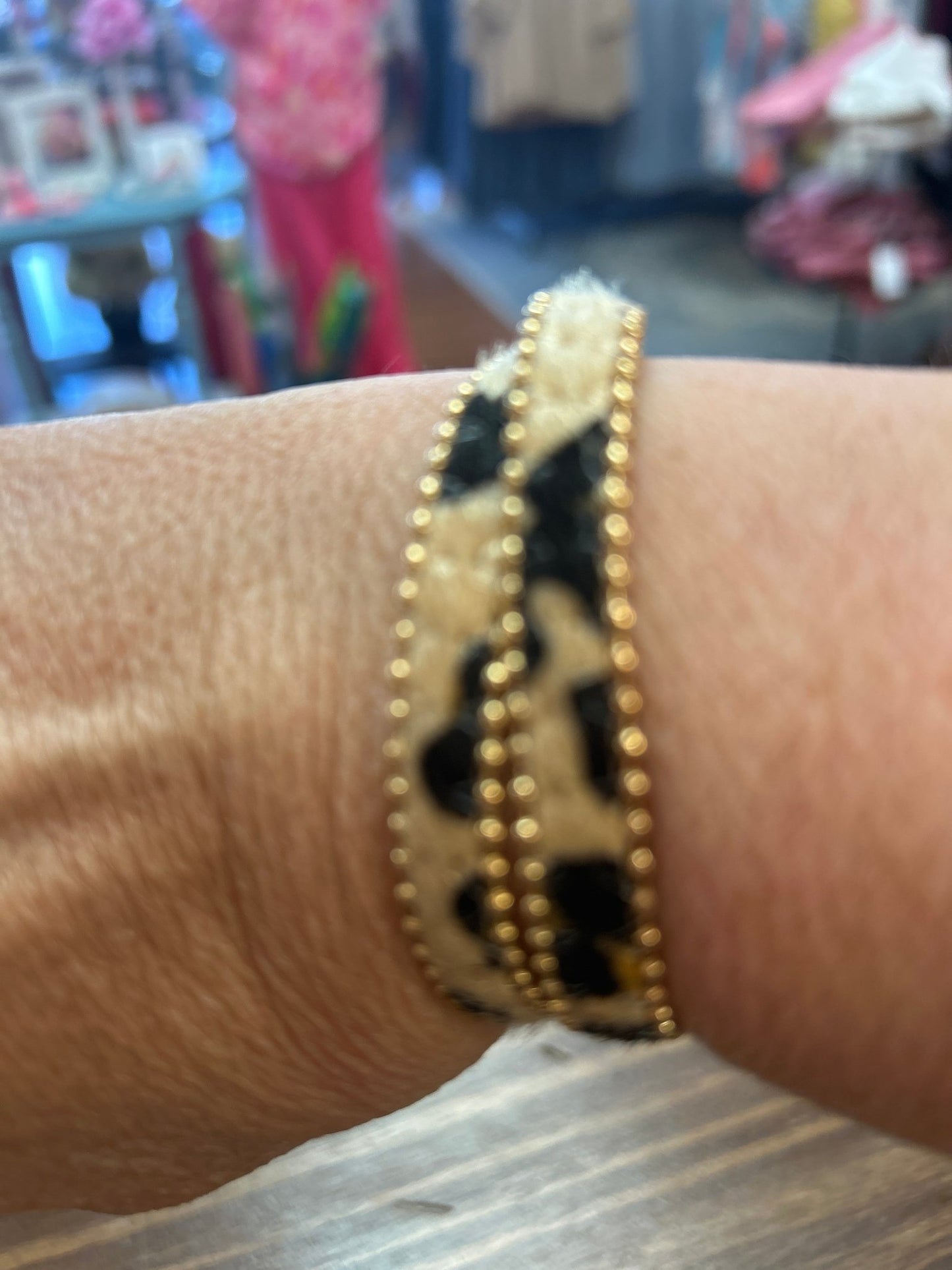 Cheetah Faux Animal Hair Wrap Bracelet - All About Me Boutique
