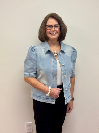 Short Sleeve Denim Jacket - All About Me Boutique