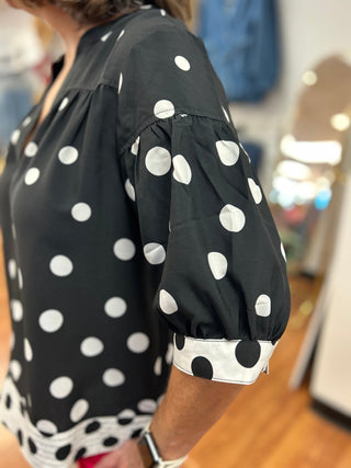 Polka Dot Blouse by Floral & Ivy - All About Me Boutique