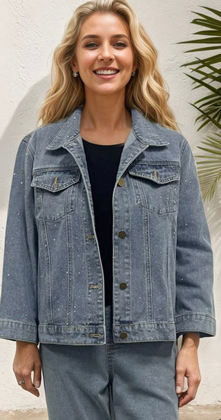 Bedazzled Denim Jacket - All About Me Boutique