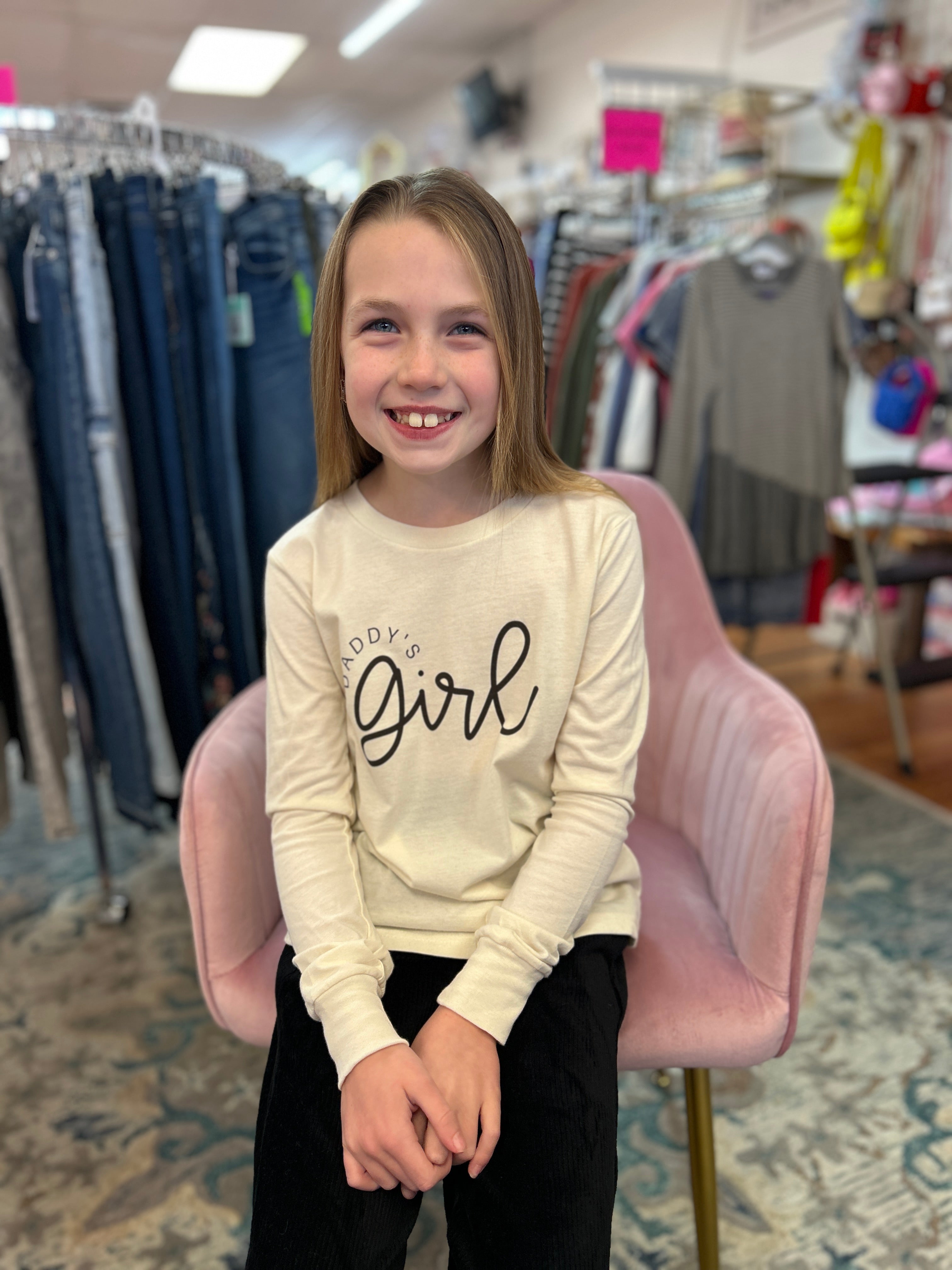 Girls Daddy and Me Long Sleeve Tee - 100% Cotton