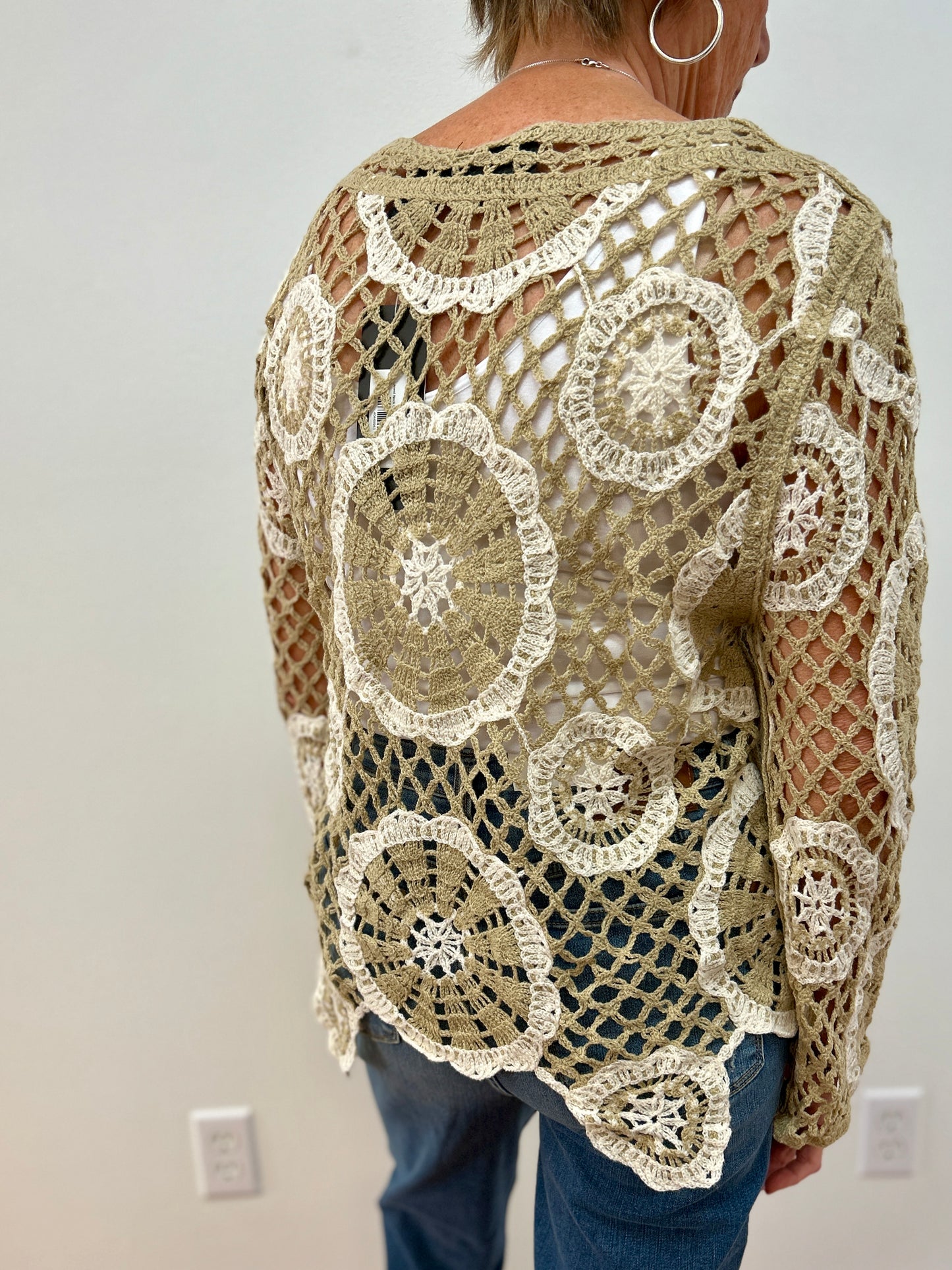 Jewel Neck Crochet Top