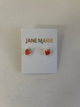 JM - Kids 18K Gold Plated "July" Heart Earring - All About Me Boutique