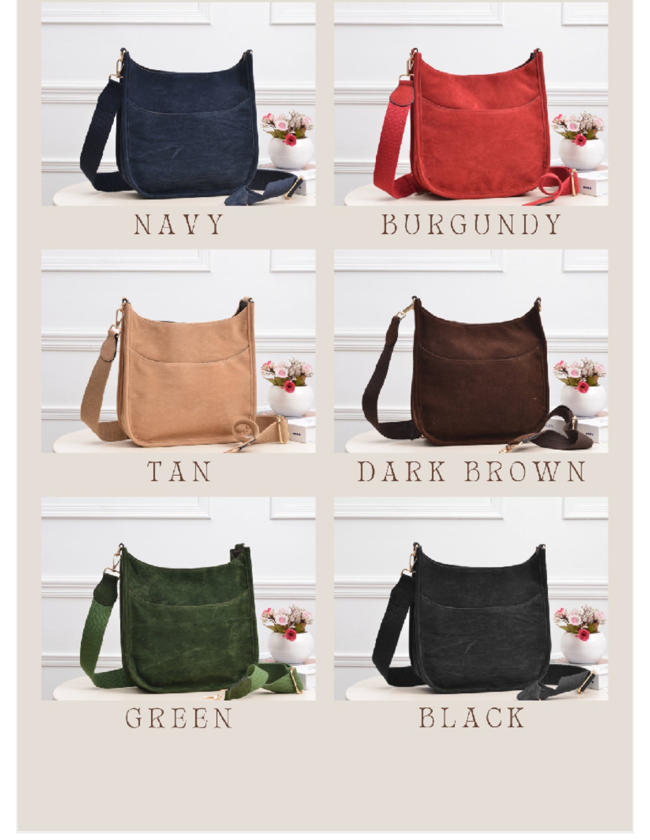 Bijou Faux Suede Crossbody