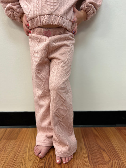 Mayoral Girls Wide Leg Textured Knit Pants