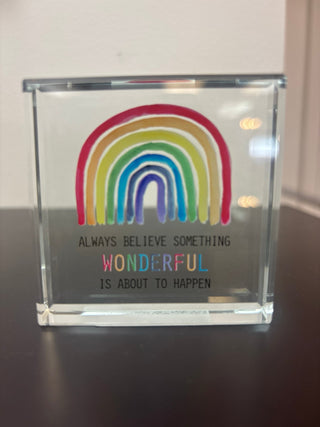 Ganz Printed Glass Sentiment Blocks - All About Me Boutique